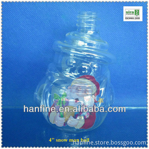 OEM 4 inch pet plastic christmas snowman
